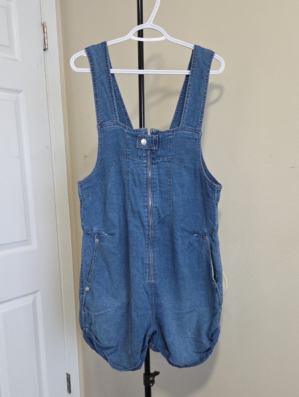 We The Free Denim Blue Romper Overalls